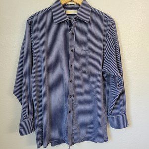 Michael Kors Mens Blue Dress Shirt Button Down 161/2  32/33  Large